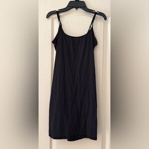 SKIMS Black Spaghetti-Strap Midi Slip Dress